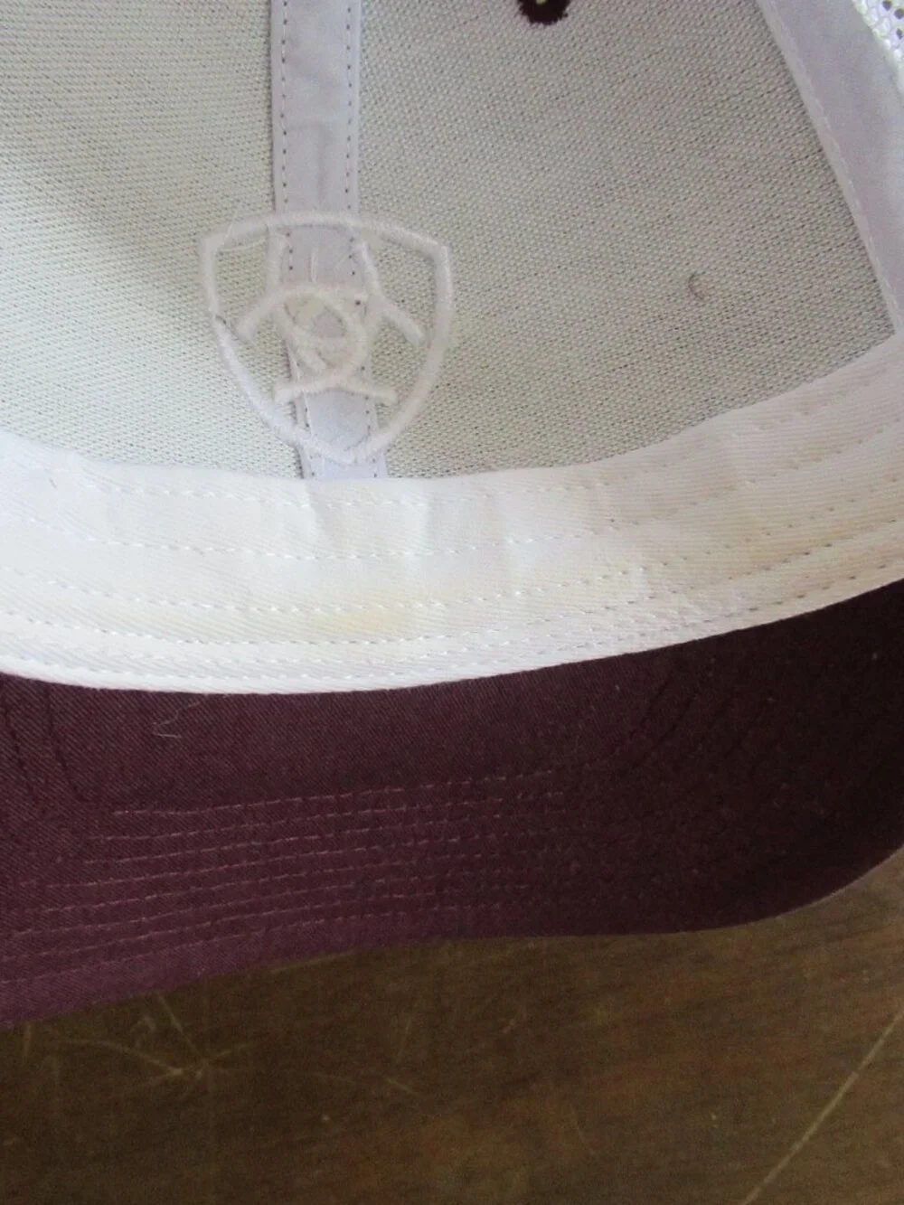 Ariat Maroon White Trucker Hat Mesh Back